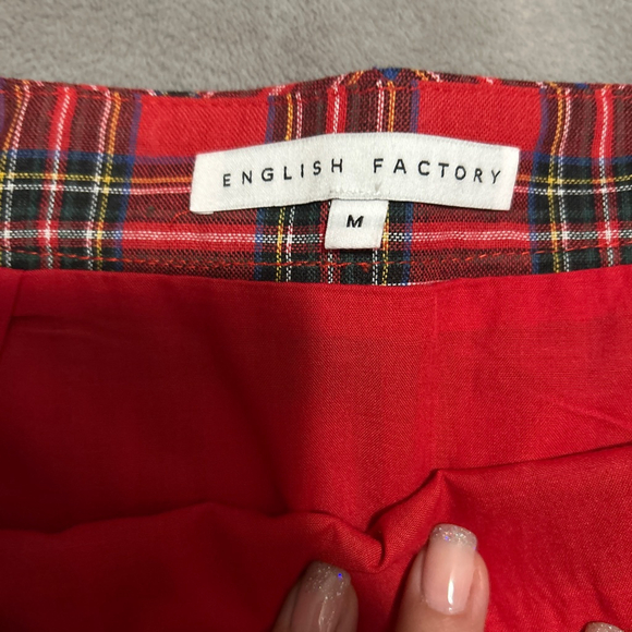 Women's ENGLISH FACTORY Red Plaid Mini Skirt M - Picture 2 of 4